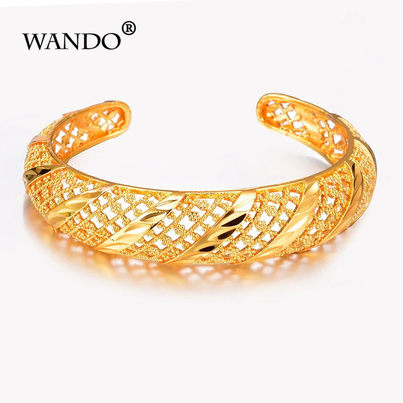 WANDO 4 шт./лот африканские браслеты для женщин золотой цвет Дубай ювелирные изделия