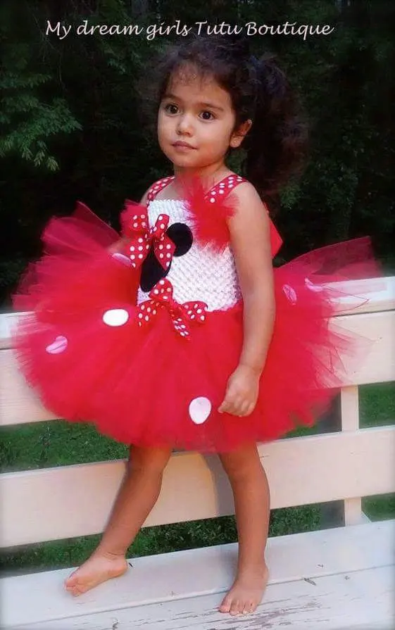 Шикарное красное платье с рисунком Минни для девочек милое красное платье косплей, украшение для торта, платье-пачка для девочек на день рождения