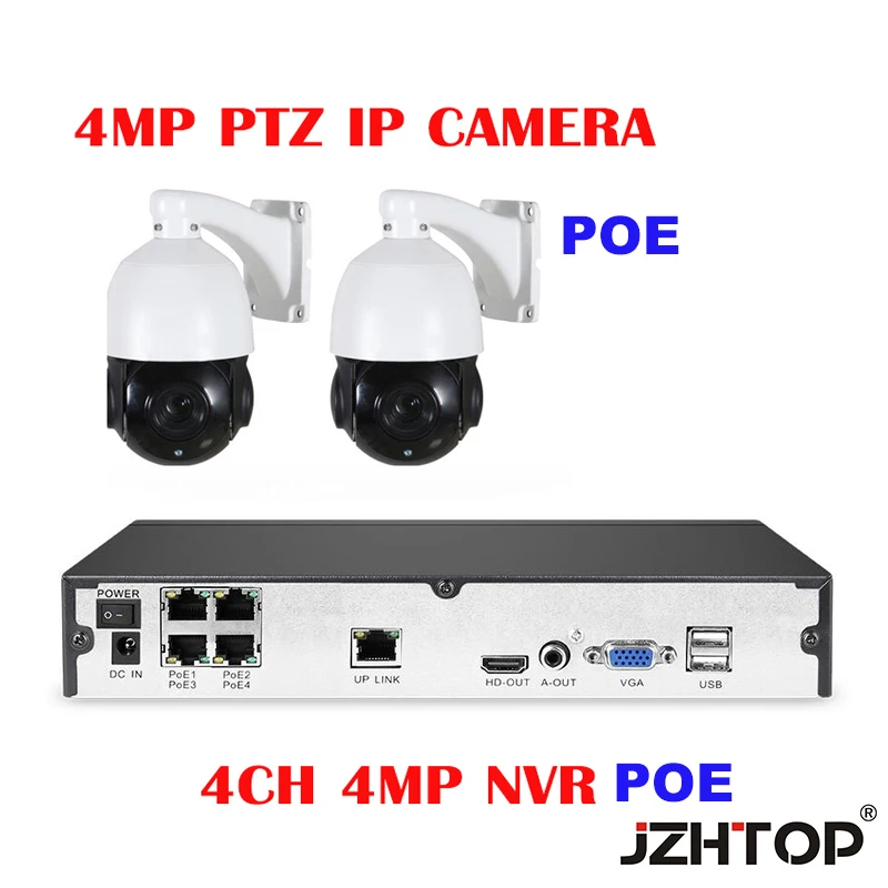 Скоростная купольная IP камера 4 МП сетевой PTZ источник питания POE для помещений и