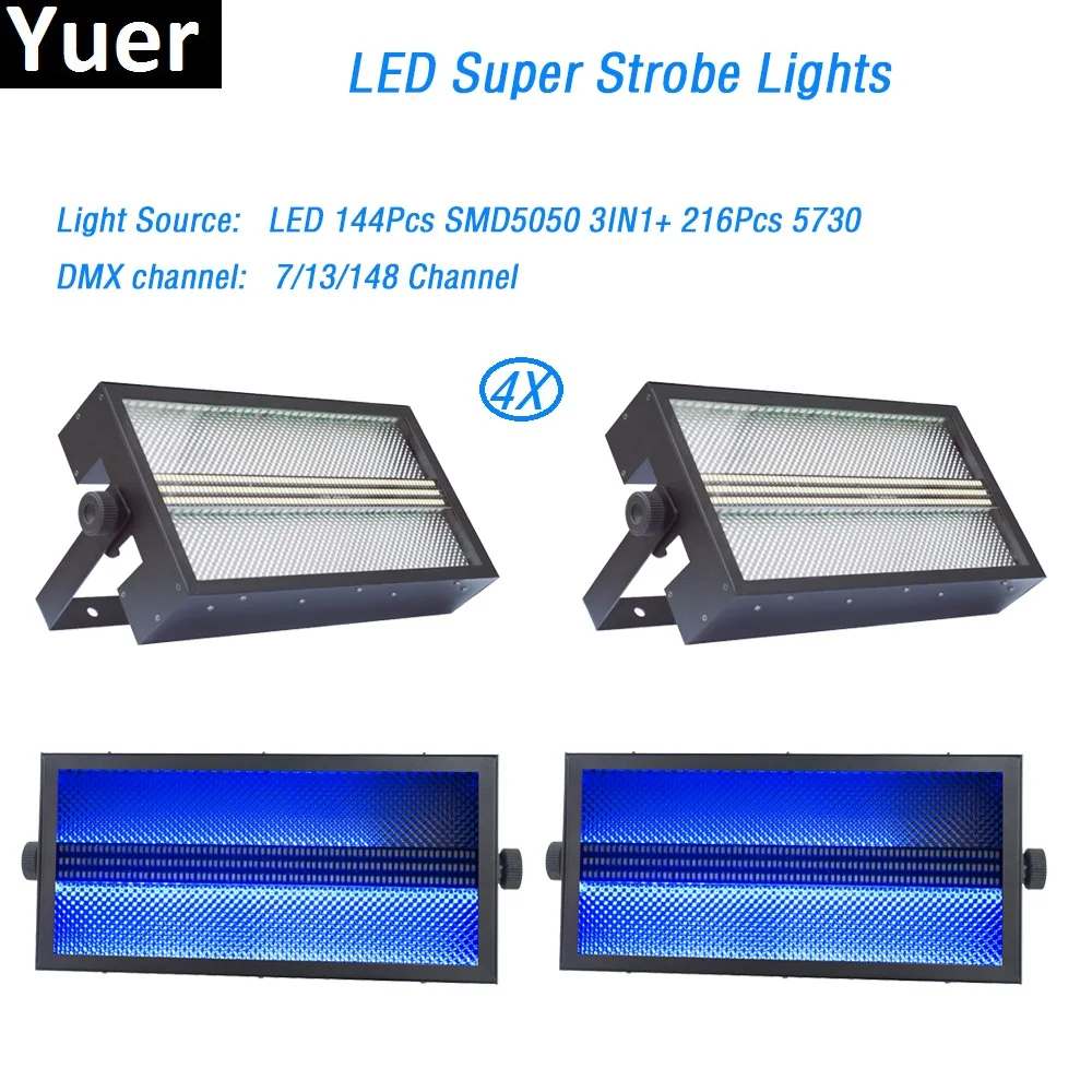 

4Pcs/Lot LED Strobe Light Show stroboscope Strong Flash Light 7/13/148 Channel DMX512 channels For Party Disco DJ Bar Light
