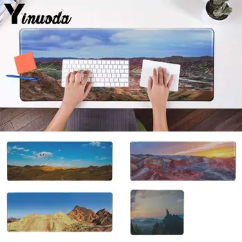 

Yinuoda New Design Danxia Landform Customized laptop Gaming mouse pad Good quality Locking Edge large Game Mouse Pad desk mat
