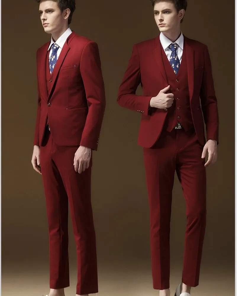 Best Italian Men Red Suit M 0561 Custom Men Suits Bridegroom Suit 2015 ...