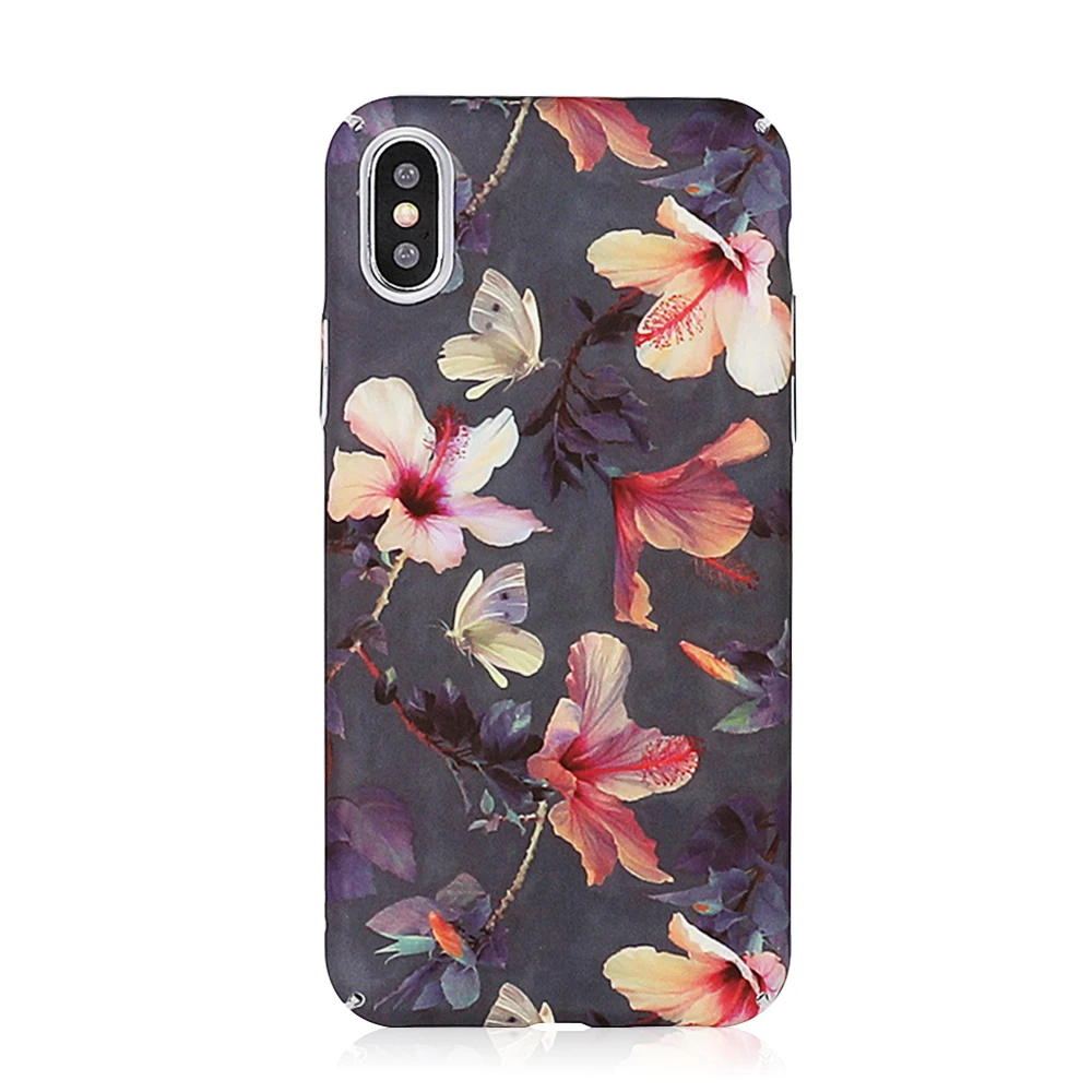 LOVECOM Banana Leaf Flowers Cherry Plants Phone Case For iPhone XR XS Max 5 5S SE 6 6S 7 8 Plus X XS Hard Scrub Phone Bags Case