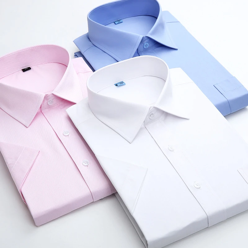 Dress Shirts Men Casual Shirts Men Short Sleeve Dress Shirt Summer Fashion Solid Slim Fit Casual Social Shirts Comfortable Breathable Thin Tops