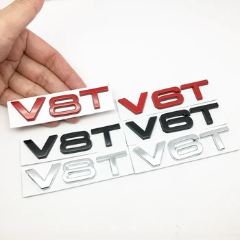 

ANTINIYA 3D Metal V6T V8T Fender Side Body Emblem Tail Trunk Fender Badge Sticker For Audi A4 A3 A5 A6 A1 Q3 Q5 Q7 Accessories