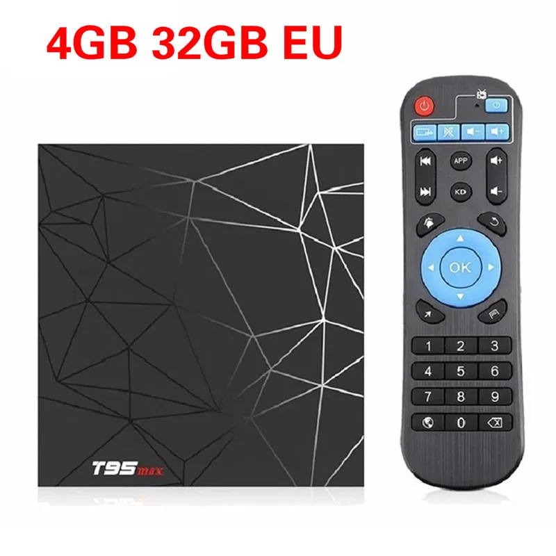 T95 Max 4K Smart tv Box H6 четырехъядерный 100M Android 9,0 HDMI2.0 WiFi Full HD медиаплеер мини-приставка спутниковый ресивер - Цвет: 4GB 32GB EU