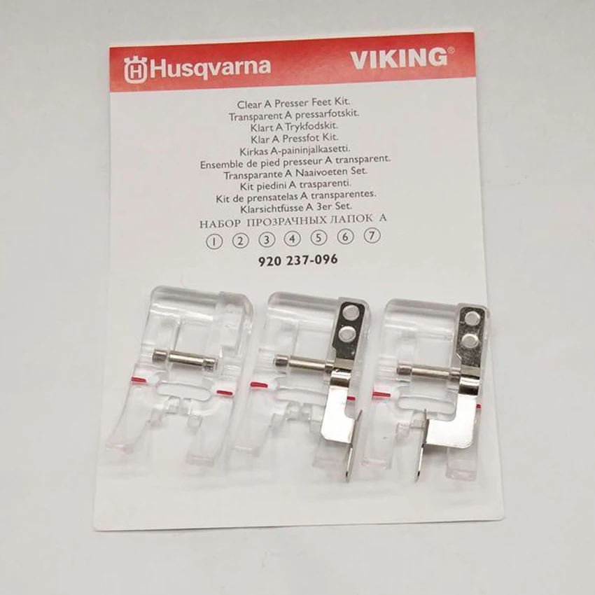 

Clear A Presser Feet Kit 920237096 Husqvarna Viking Sewing Machine 920237096