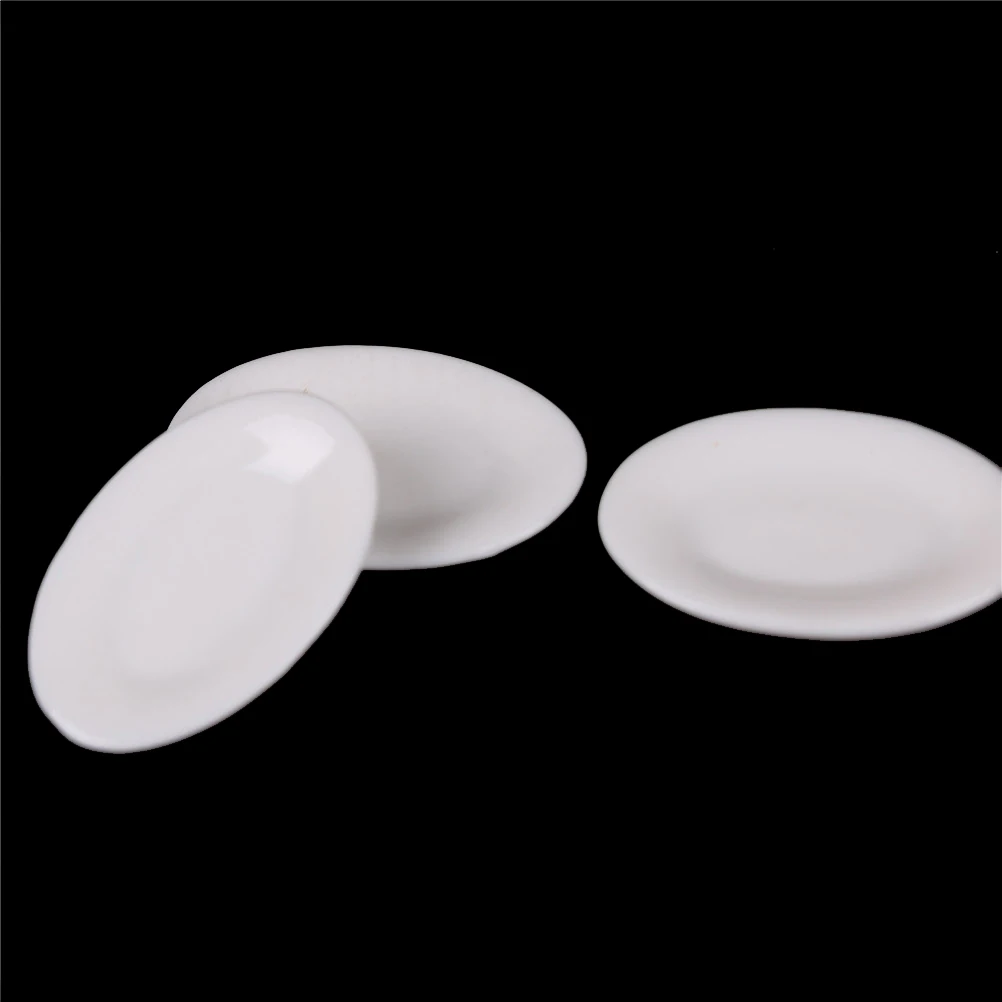 4 шт./лот стиль 1/12 или 1/6 весы кукольный домик Миниатюрный керамический тарелка для посуды декоративная столовая посуда аксессуары белый