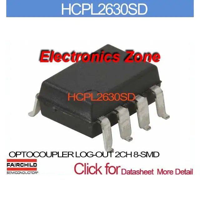 HCPL2630SD OPTOCOUPLER LOG OUT 2CH 8 SMD HCPL2630SD 2630 HCPL2630 ...