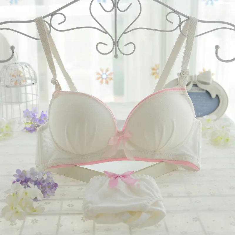Free Shipping Bra Set A/B Cup 5 Solid Color Lace Girl Underwear heart Women Lingerie Lady Bra+panties Underwire Push Up B3881