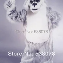 Делюкс длинные волосы светло-серый хаски Маскоты Костюм Собака наряды Костюмы карнавал реклама сцены sw691