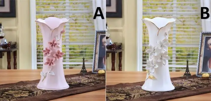 Белая керамическая пресс форма Розовые цветы ваза home decor большие напольные вазы