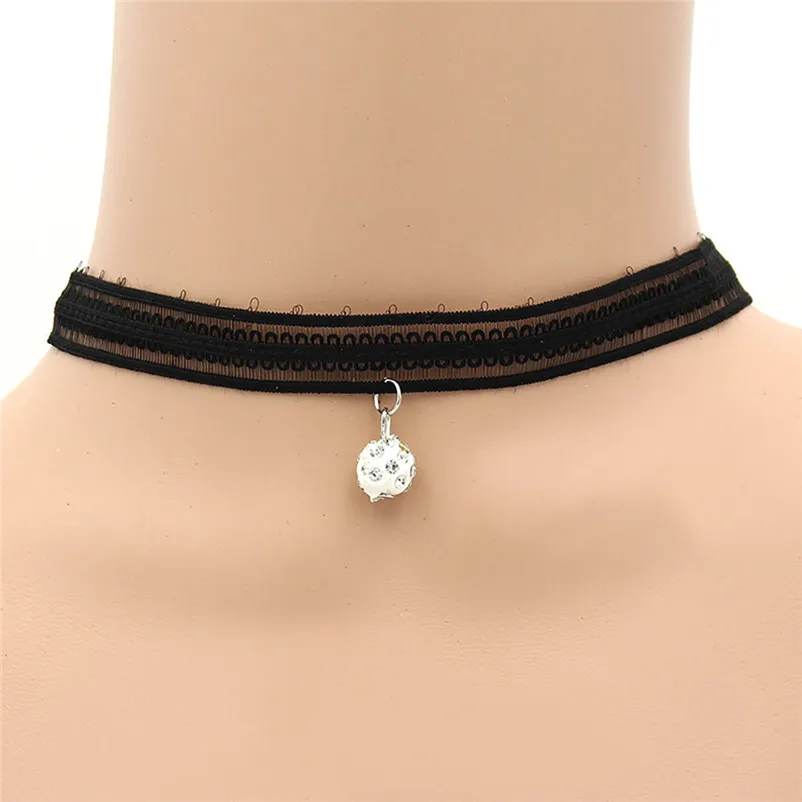 NEW Fashion Choker Necklace Set Stretch Velvet Classic Gothic Tattoo Lace Choker Elegant Jewelry Collier ras de cou A24#N (6)