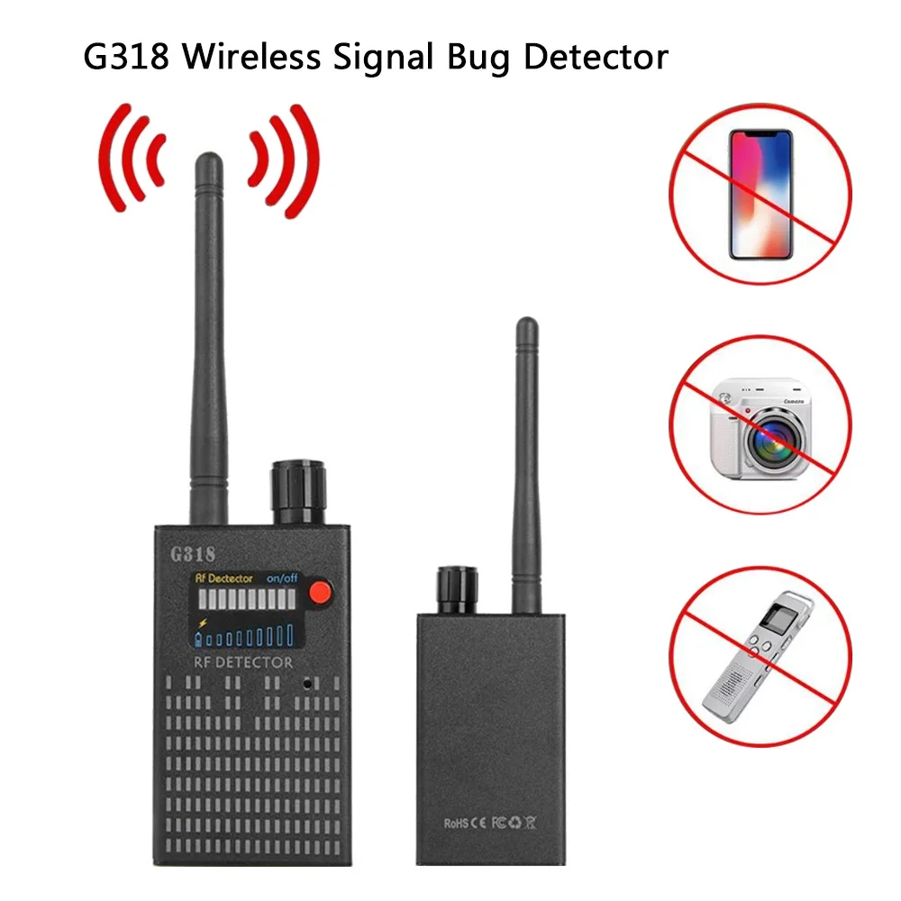 

G318 Wireless Signal Bug Detector EU US Anti Candid Camera GPS Location Finder Tracker Frequency Scanner Sweeper Protect Securit