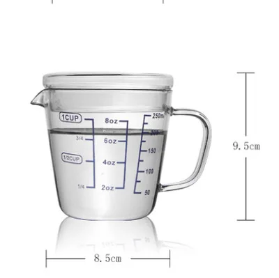 250/500 мл стеклянная мерная чашка, кувшин для молока, бариста, кружка для взбивания молока, латте, кувшин, кафе, сливки, чашка для сока, чая, эспрессо, кофейная чашка - Цвет: 250mllid