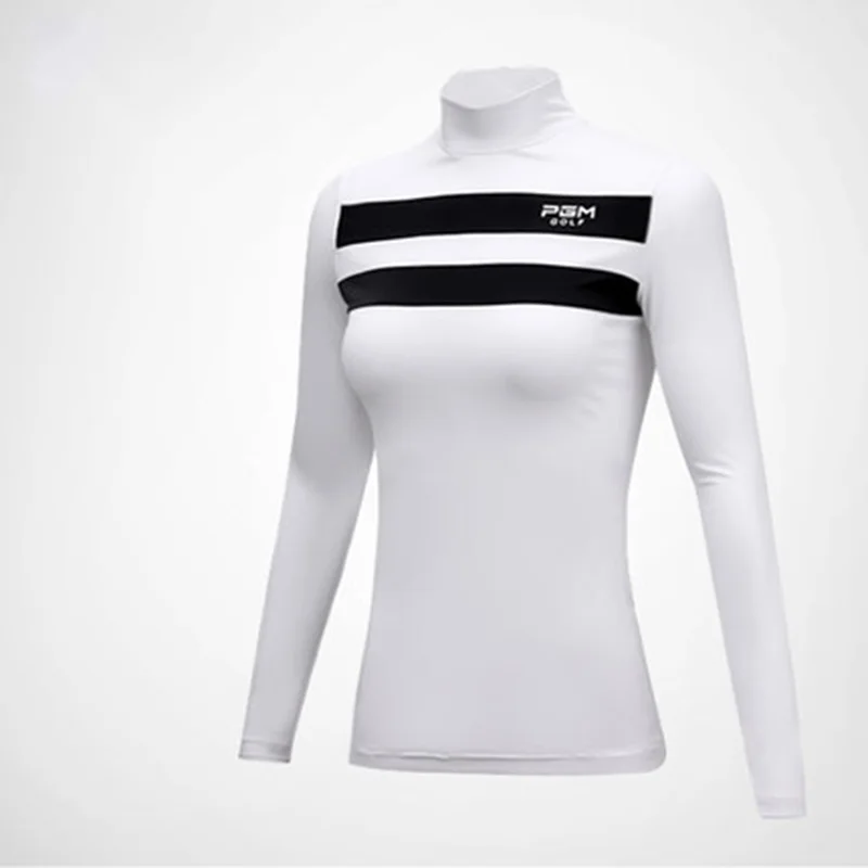 PGM удобные молочные рубашки с длинными рукавами Защита от солнца тенниска дышащая Спортивная одежда для гольфа быстросохнущая Женская одежда для гольфа - Цвет: White