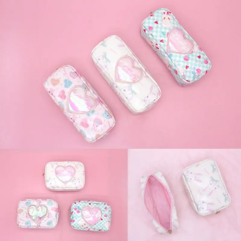 

Women Cute Heart Rabbit Makeup Bag Cosmetic Case Storage Organizer Travel Tool