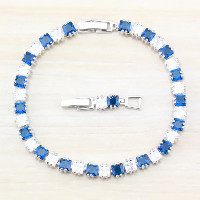Браслет цепочка с голубым цирконием SL34|jewelry w|jewelry velvetjewelry goddess |