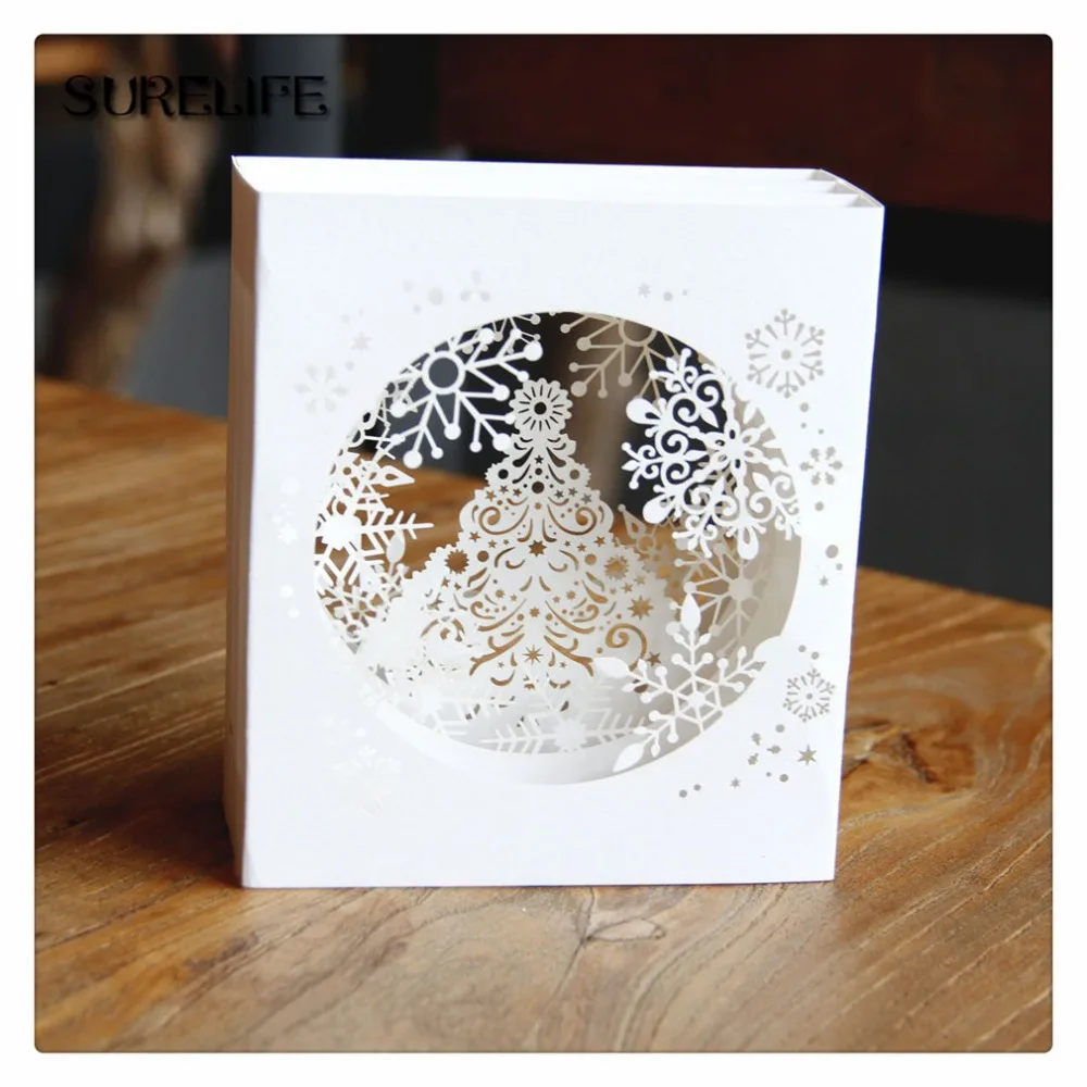3D pop up papier laser cut karten Frohe Weihnachten 3D