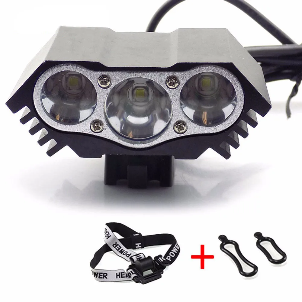cheap 2 way USB T6*3 Bike Light headlamp LED Cycling Waterproof Headlight Bicycle Head front Lights flash light for riding camping
