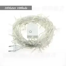 9 Цвета LED Рождество загорается свет шнура 10 м 100 светодиоды уличные водонепроницаемые Свадебные украшения 220 В ЕС Plug 1 шт./лот высокого качества