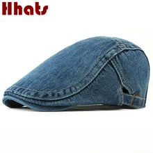 Джинсовый берет шляпа для мужчин и женщин Повседневная джинсовая плоский Плющ Кепка весна лето Boina Newsboy стиль таксиста Гэтсби козырек Ретро остроконечная Кепка