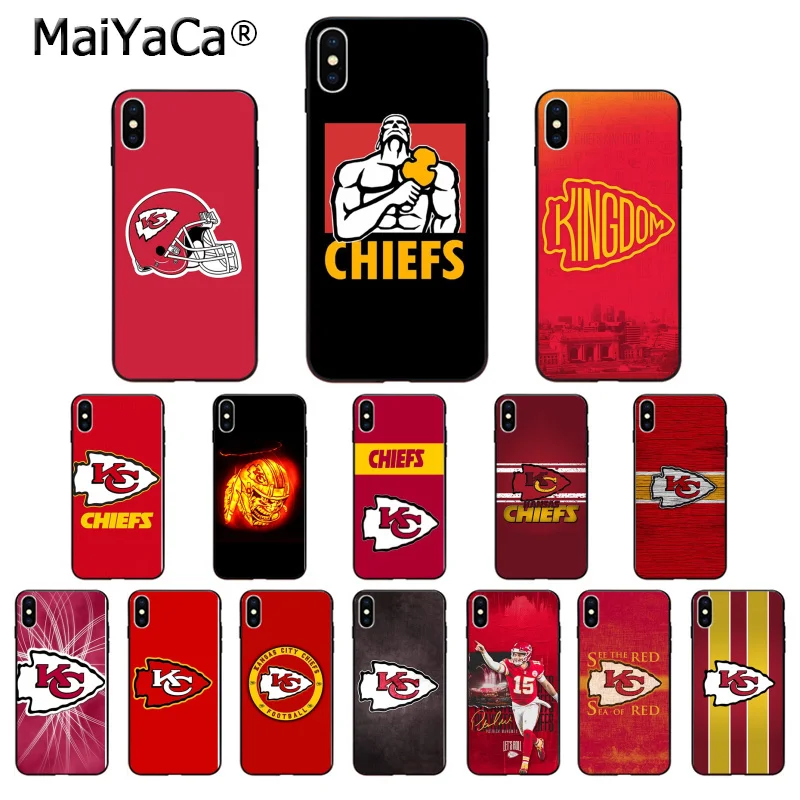 

MaiYaCa Kansas City Chiefs TPU Soft Phone Accessories Phone Case for iPhone X XS MAX 6 6s 7 7plus 8 8Plus 5 5S SE XR
