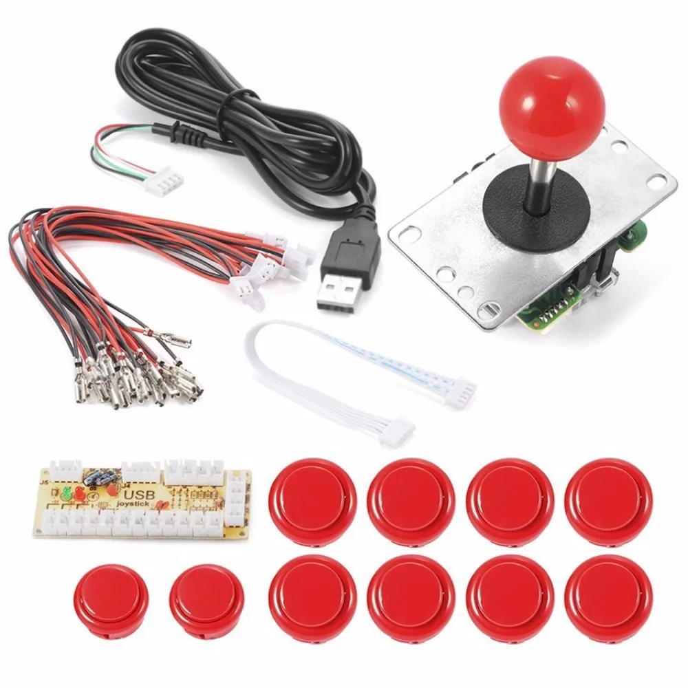 Arcade Joystick DIY Kit Parts Zero Delay USB Controller PC to Arcade Joystick With Push Buttons