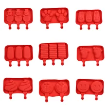 Силиконовые DIY домашний мультфильм милый лед поп-форм эскимо формы льда лотков Ice Cream Maker Замороженные держатель плесень Кухня инструменты