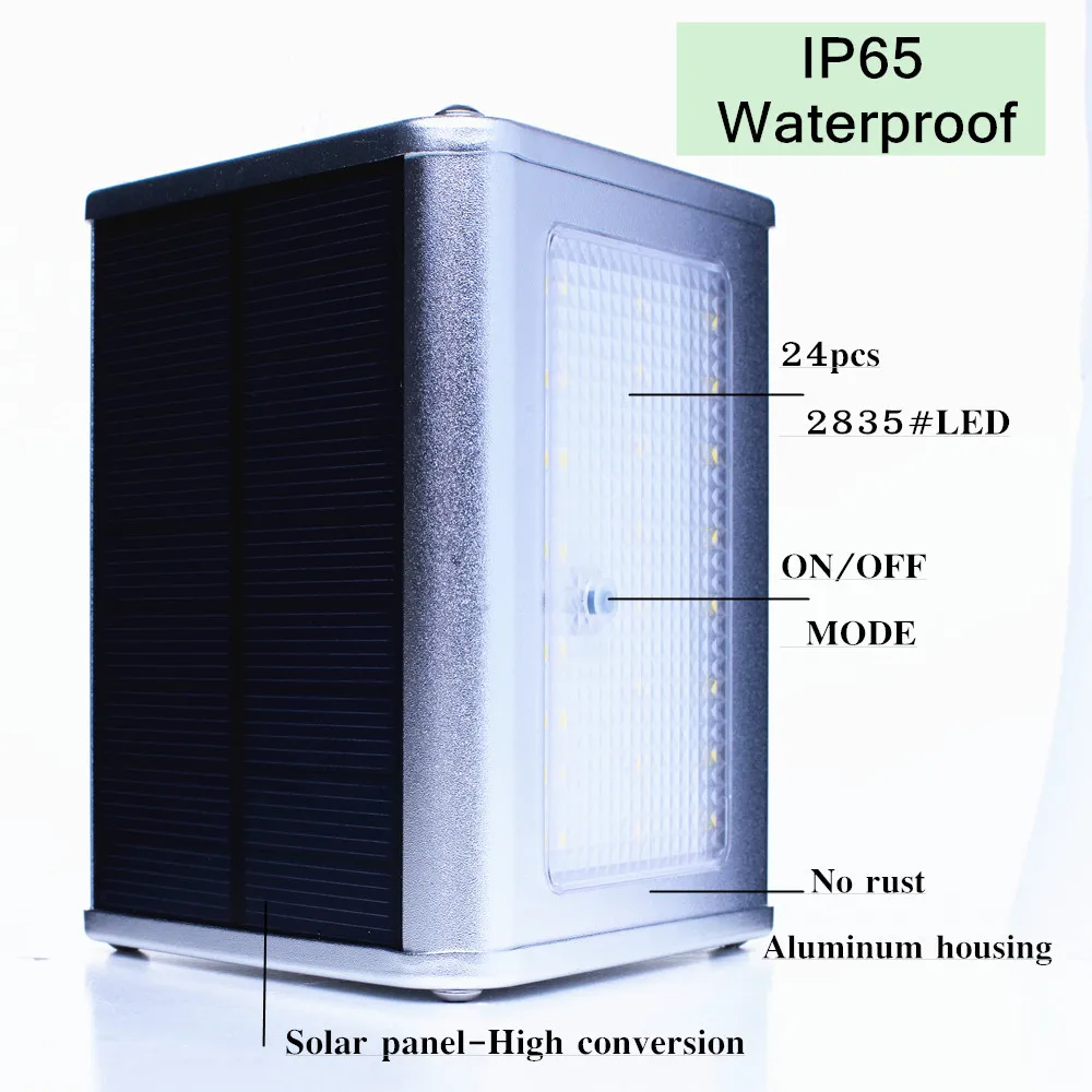 24LED уличный Садовый Солнечный световой радар Датчик движения беспроводной настенный светильник водонепроницаемый для наружного крыльца солнечной энергии алюминий