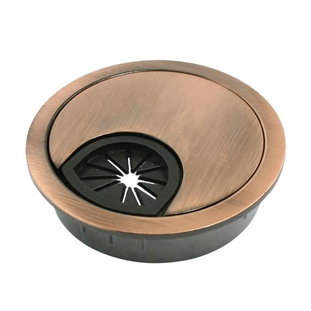 Metal 53mm Dia Computer Desk Table Counter Top Wire Grommet Copper Tone Metal 53mm Dia Computer Desk Table Counter Top Wire Grommet Copper Tone