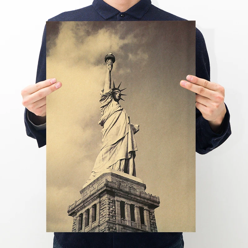 

New Art Design Vintage Statue of Liberty Poster Printing Retro Decoration Poster Decor in room