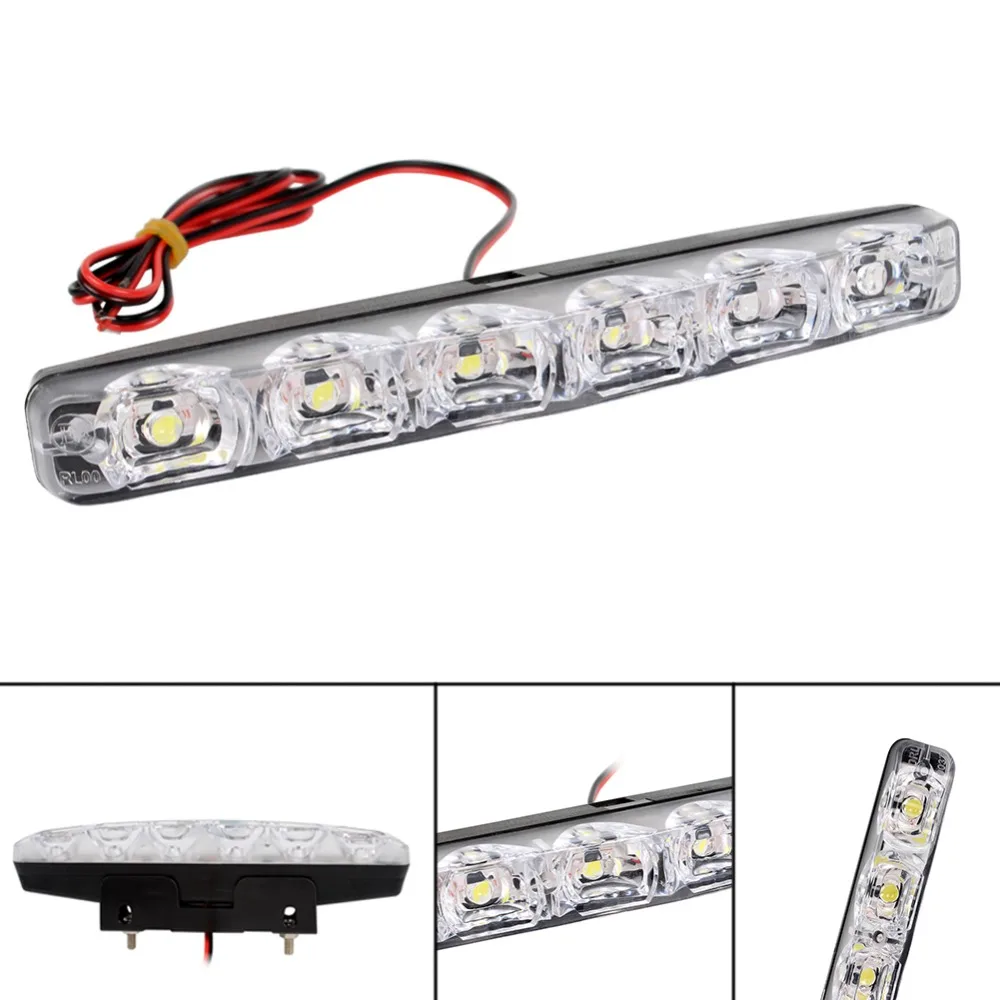 

1Pcs DRL LED Car Daytime Running Lights 6 LED DC 12V Auto Fog Light Driving Lamps Car-styling Super Bright #284176