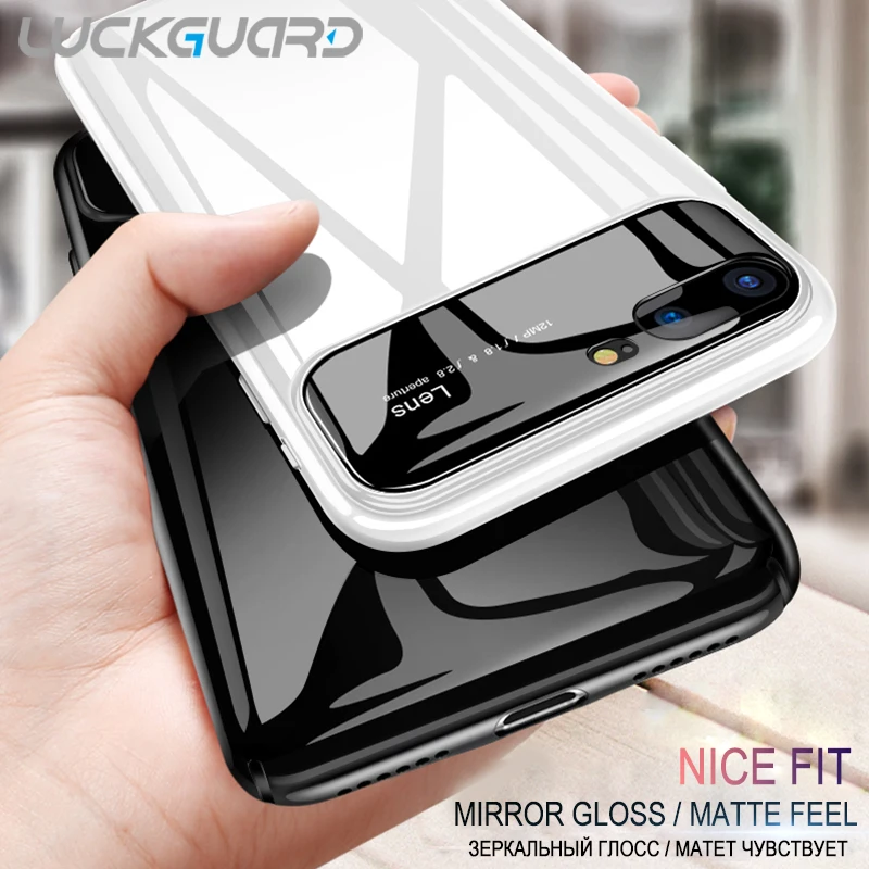 LuckGuard тонкий гладкий зеркальный чехол для iPhone X 8 7 6s Plus Роскошный Жесткий матовый