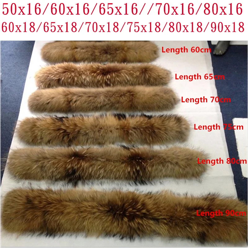

100% Raccoon Fur Collar Winter Women's Real Fur Collar Neck Cap 60/70/80cm Collar Soft Fur Scarf Neck Warmer Scarves Fashion Hot
