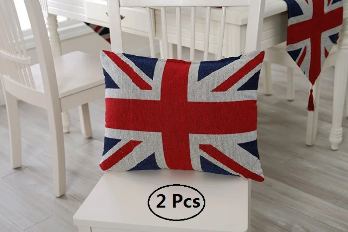Современный минималистский Британский флаг Юнион Джек коврик с изоляцией настольная дорожка скатерть домашний декор/свадьба/рождественские подарки - Цвет: 2xCushion covers