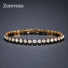 ZORCVENS Шарм AAA+ Круглый 0,5 карат Кубический цирконий Теннисный браслет для женщин Pulseira классические свадебные ювелирные изделия женский браслет