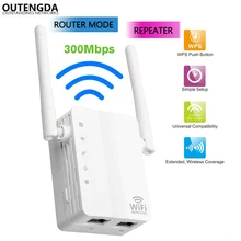 300Mbps Wireless WiFi Repeater 11N Network AP Router 2.4Ghz Dual Antennas Wi Fi Signal Amplifier Range Extender WPS Button US EU 300mbps wireless networking signal amplifier wi fi repeater w wps function white eu plug