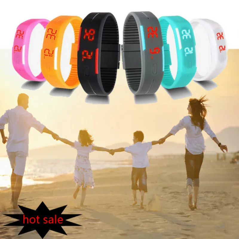 2018 Топ новый дизайн LED часы для женщин модные спортивные силиконовые конфеты