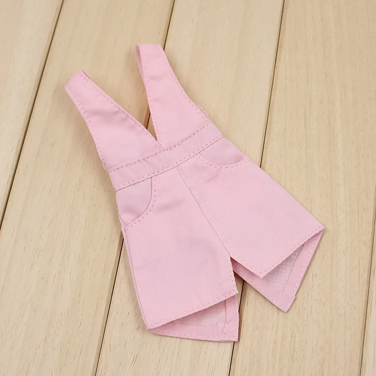 Наряды для Blyth кукольная юбка на подтяжках с рубашкой для модной одежды 1/6 BJD - Цвет: pink suspender skirt