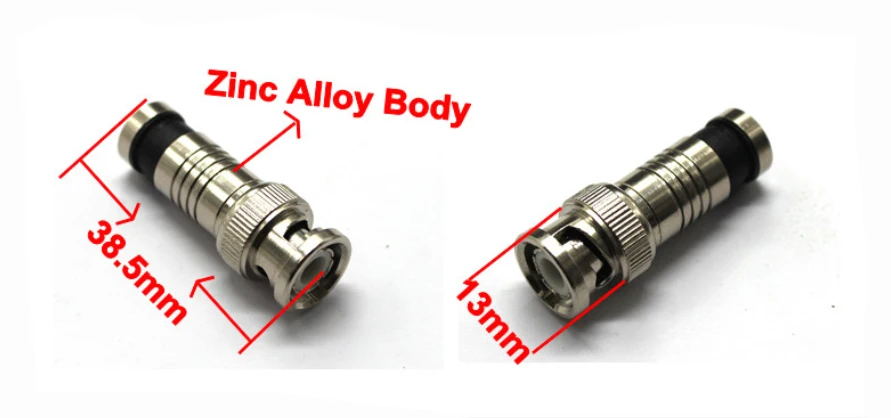 10 шт. RG59 обжимной BNC разъем для системы безопасности камеры видеонаблюдения