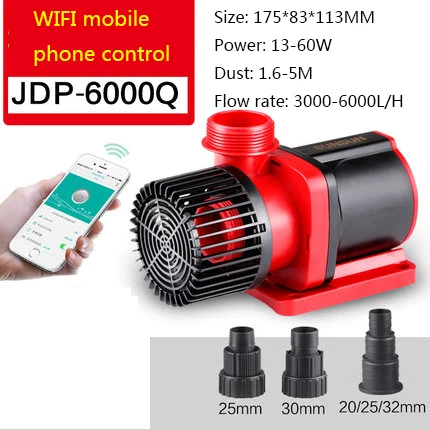 Wifi 110 V-240 V SUNSUN переменная частота водяной насос JDP большой поток Регулируемый погружной насос Аквариум Водяной насос бесшумный - Цвет: JDP-6000 WIIF