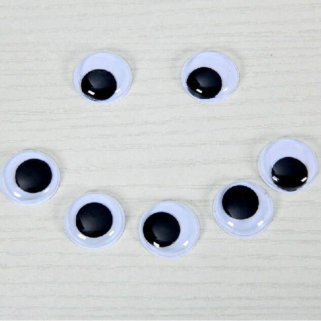 Self-Adhesive Googly Eyes Wiggle Eyes Animal Eyeball Black Movable Plastic  Doll Eyes for Stuffed Animals crafts Scrapbooking