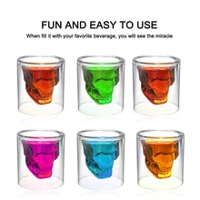 3 Sizes Skull Head Wine Glass Mug Crystal Beer Whiskey Shot Double Glass Cup Vodka Drinking Bar Club Beer Wine Glass Bottle creative cool skull designed vodka whiskey shot glass transparent 70ml