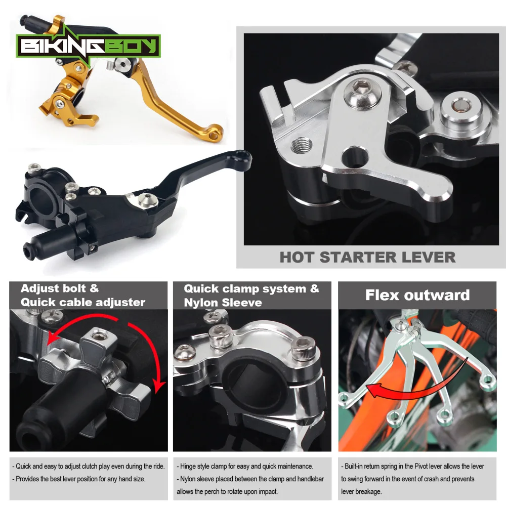 BIKINGBOY для Suzuki RM 80 85 125 RMZ 250 Z RMX 450 DRZ DR 400 E S 22 мм 7/8 &quotрычаг сцепления окуня Горячий