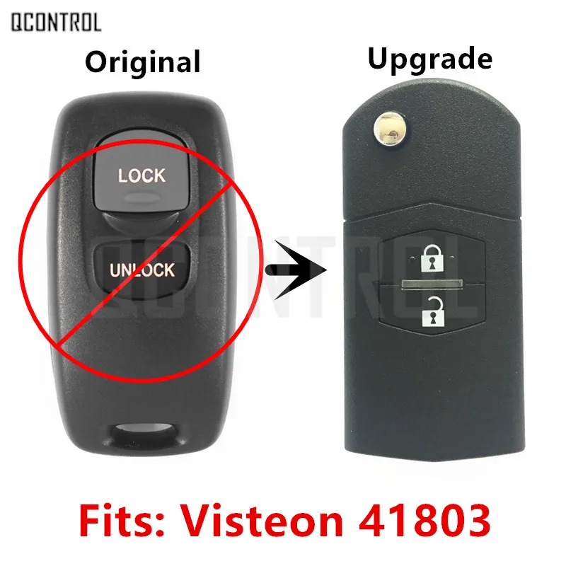 

QCONTROL Upgraded Car Remote Key Fit for MAZDA 41803 for M2 Demio M3 Axela M5 Premacy M6 Atenza 433MHz Keyless Entry