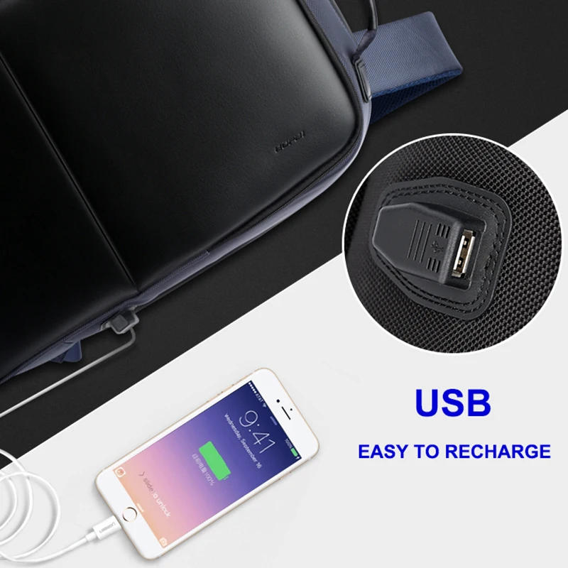  BOPAI USB Charge Backpack Men Leather for Travelling Fashion Cool School Backpack Bags for Boys Ant - 32825825620