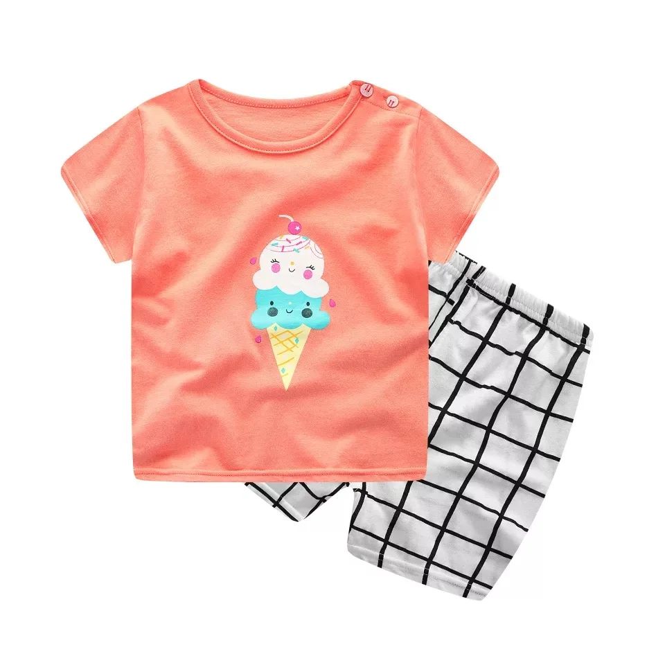 LUEISENY/комплекты детской одежды для маленьких мальчиков хлопковая футболка с короткими рукавами+ шорты комплект из 2 предметов, одежда из ткани для маленьких мальчиков и девочек