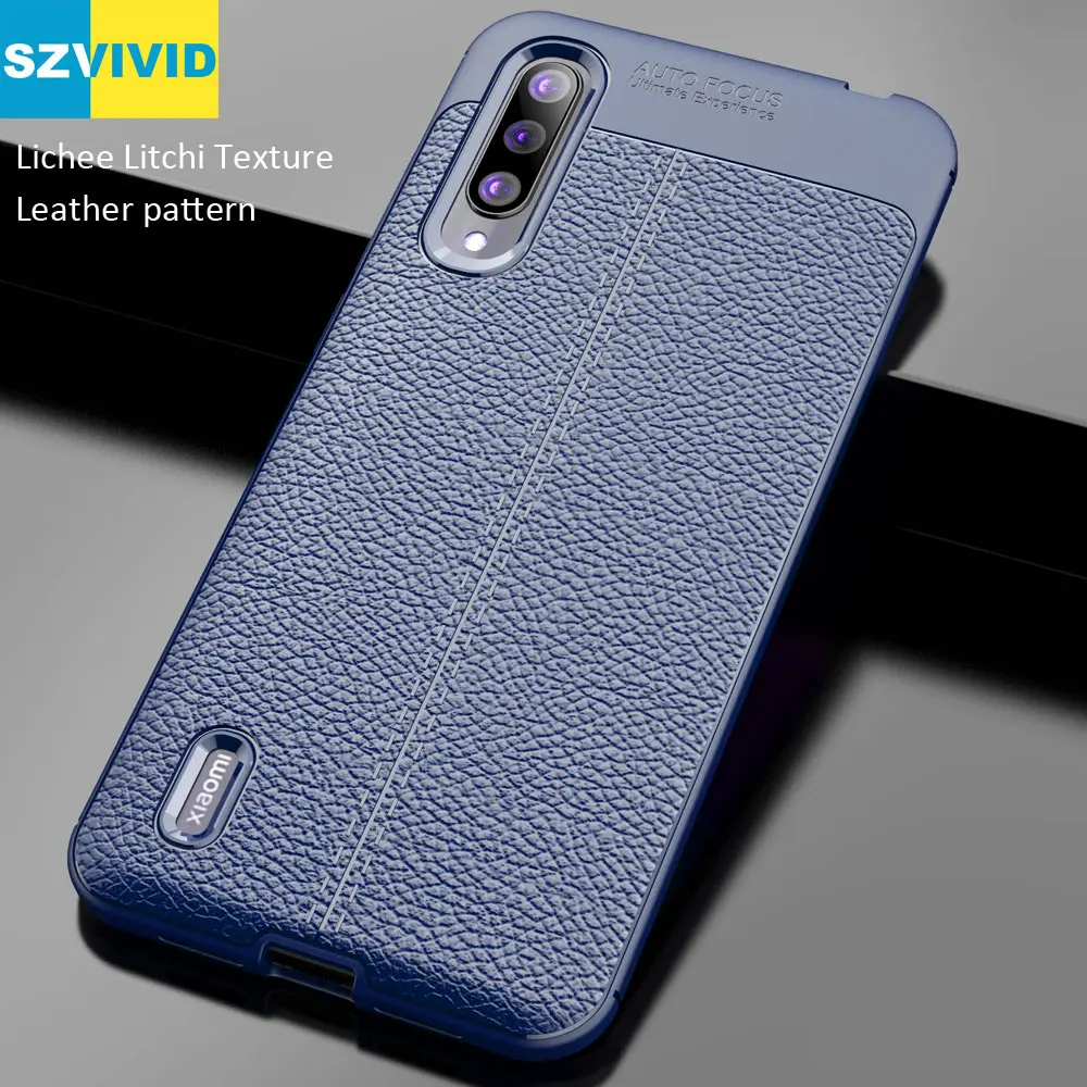 Кожаный чехол личи Личи текстуры для Xiaomi Mi CC9 CC9e матовый мягкий из ТПУ силиконовый