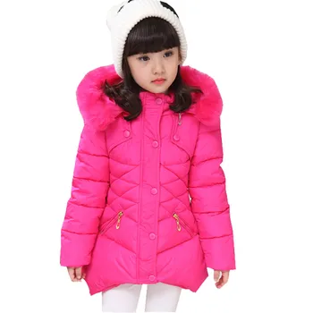 

2016 Baby Girls Winter Coats 2016 Kids Jackets For Boys Parka Down Thick Warm Outdoor with fur medium Children Jackets AA1706
